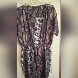 Express Gray and Cream Patterned Dress